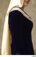  Photos Woman in Historical Dress 23 Blue dress Medieval clothing upper body 0010.jpg